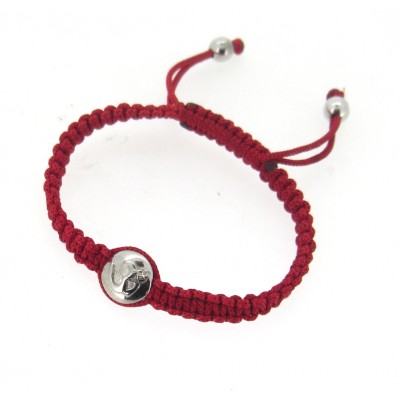 Om Braided Bracelet with Diamond in Silver